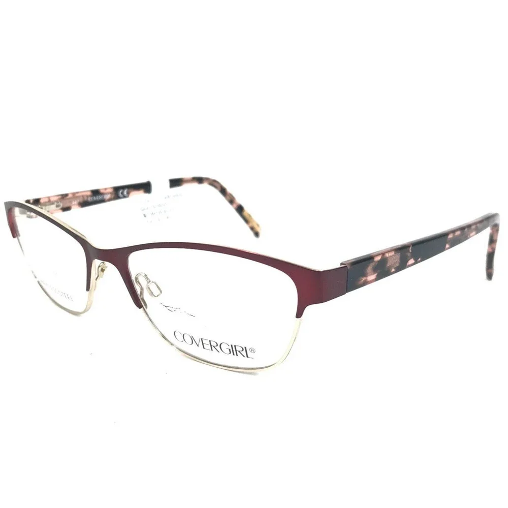 Covergirl Eyeglasses Frames CG1537-1 071 Black Red Silver Cat Tortoise 54-16-140